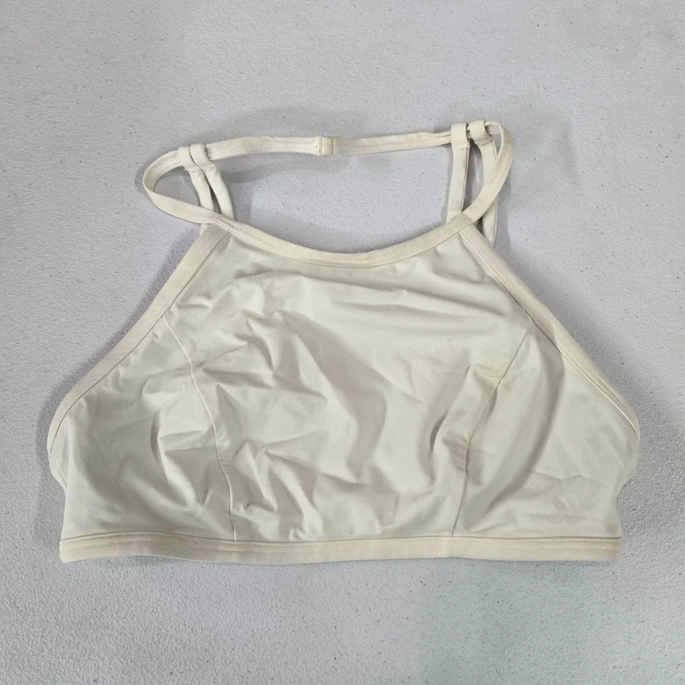 Lululemon Women Swimwear 2 Ivory Bikini High Neck Strappy Wireless